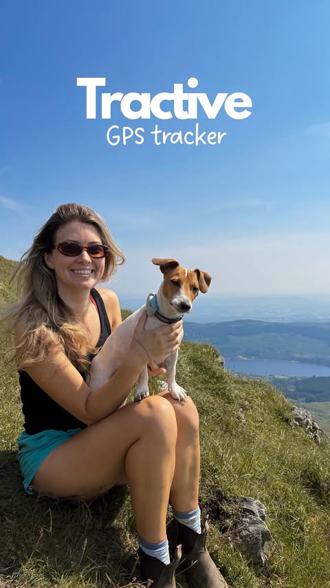 Instagram post by @remythejrt for Tractive. Caption reads: We have been using Tractive for the last month and....
