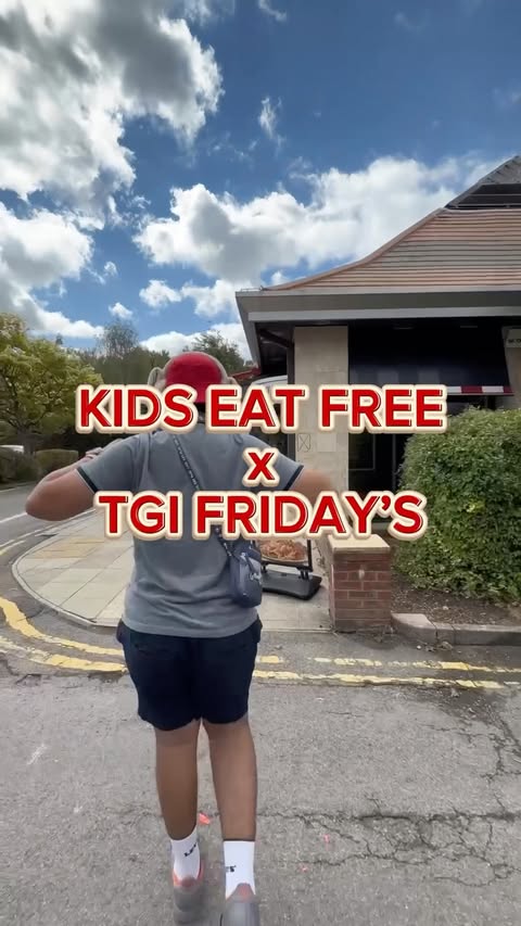 Instagram post by @just_blog_it03 for TGI Fridays. Caption reads: AD|🍔✨KIDS EAT FREE AT TGI FRIDAYS✨🍟 Now, if....