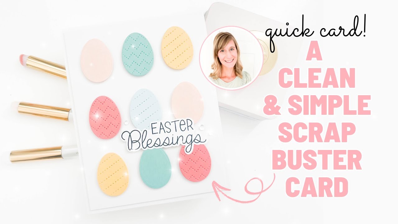 YouTube post by @Bethadilly for HeatPressNation. Caption reads: A Clean & Simple Easter Card That's A Scrap....