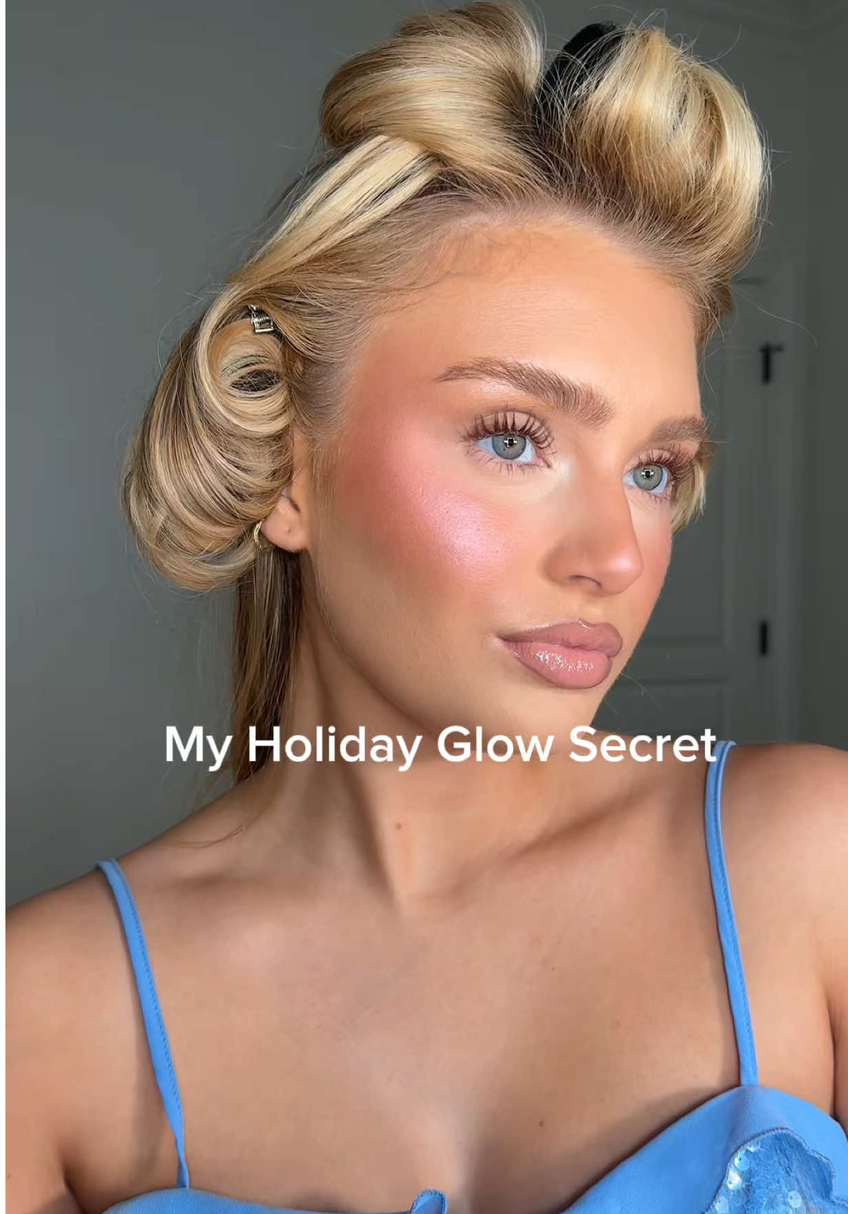 TikTok post by @kyliekake for PALMERS. Caption reads: My secret for the perfect holiday glow @Palmer's....