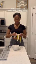 Instagram post by @xokiamatthews for Kodiak Cakes. Caption reads: As a toddler mom, I’ve learned to work smarter,....