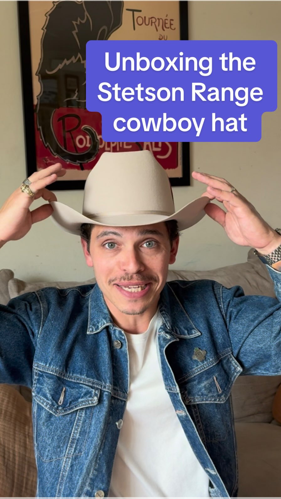 Instagram post by @therealprofessorx for Stetson. Caption reads: Unboxing and trying on @stetsonusa ‘s the Range....