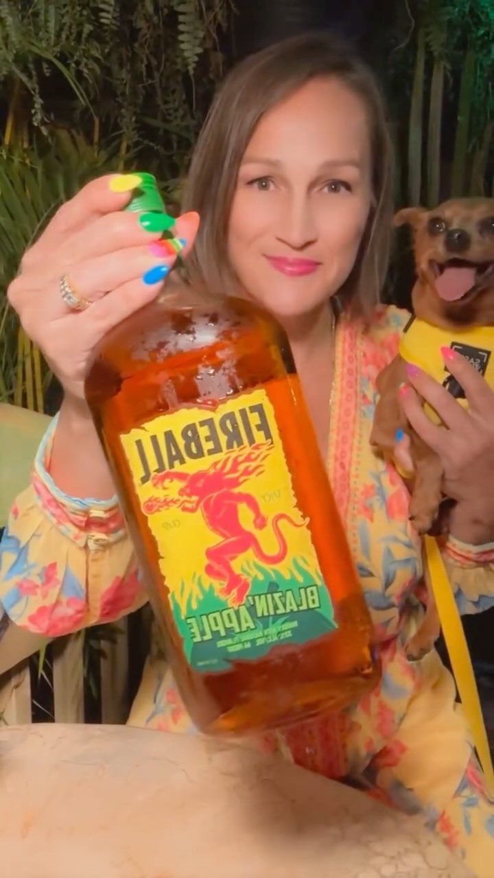 Instagram post by @danastargazertruitt for Fireball Whisky. Caption reads: #AD ~ Had the best time celebrating Labor Day....