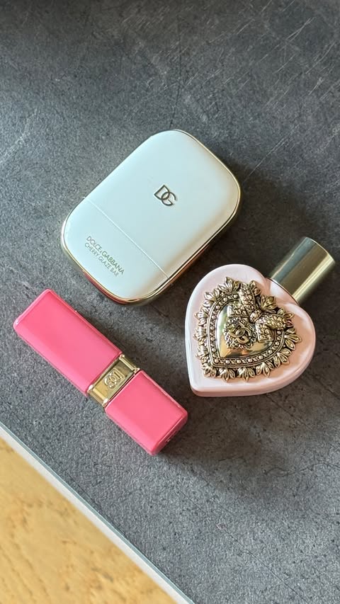 Instagram post by @martacarruozzo for Dolce&Gabbana Beauty. Caption reads: My 3 summer essentials 💗 @dolcegabbana_beauty....