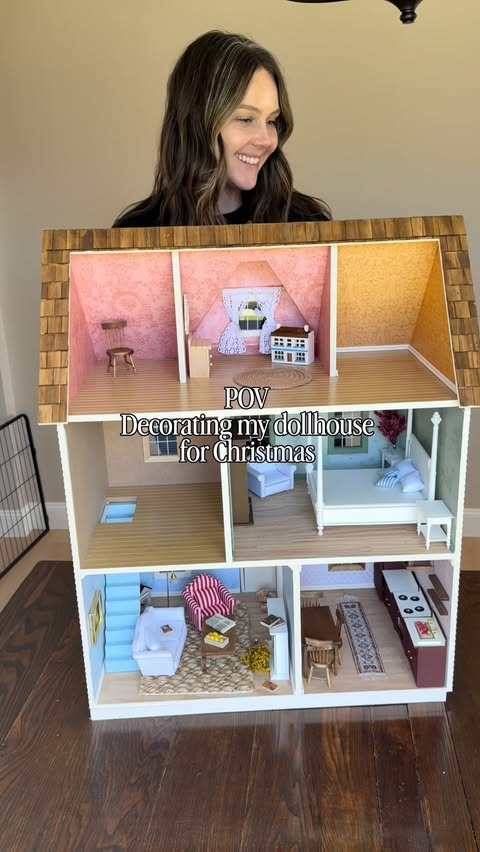 Instagram post by @theflippinwilsons for Bambu Lab. Caption reads: Decorating my dollhouse for Christmas with my....