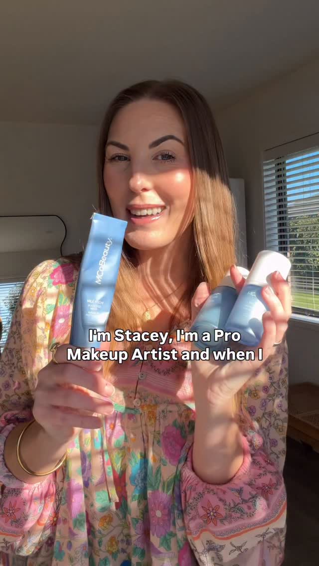 Instagram post by @staceybanfield_ for MCoBeauty. Caption reads: [...] to how your makeup applies. The @mcobeauty....