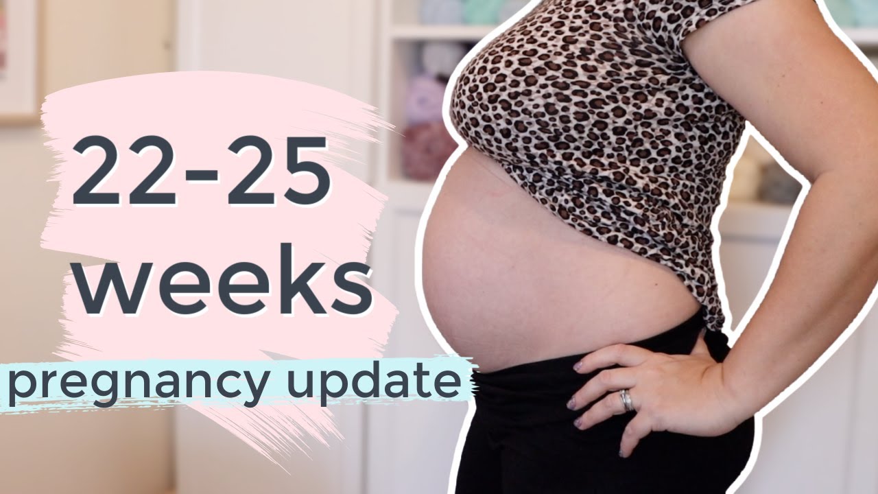 YouTube post by @SarahJayneFragola for Channel Mum. Caption reads: 22-25 WEEK PREGNANCY UPDATE | Sarah-Jayne Fragola....