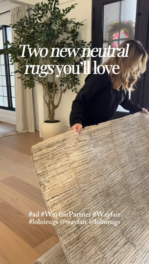 Instagram post by @windowsandwoods for Wayfair. Caption reads: [...] from @loloirugs currently on sale at....