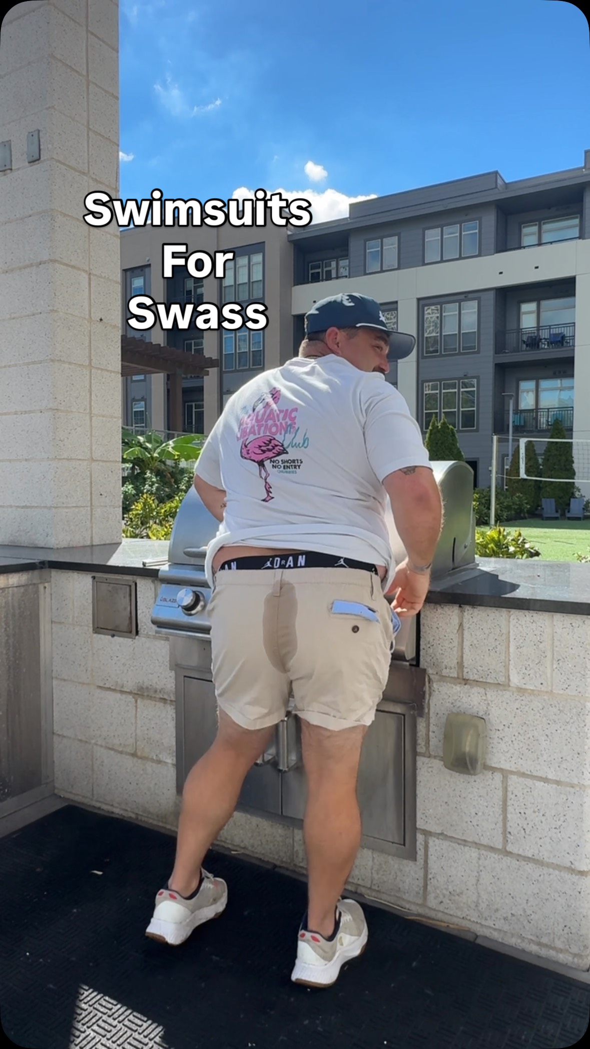 Instagram post by @fit2serve1 for Chubbies. Caption reads: Thanks to @chubbies swimsuits, you no longer have....