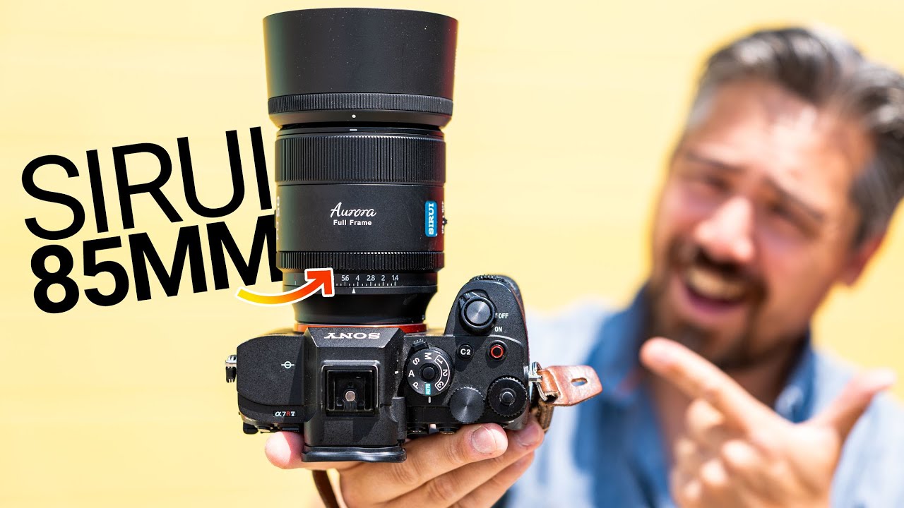 YouTube post by @PetaPixel for Westcott Lighting. Caption reads: The Sirui Aurora 85mm f/1.4 is Giving G MASTER....
