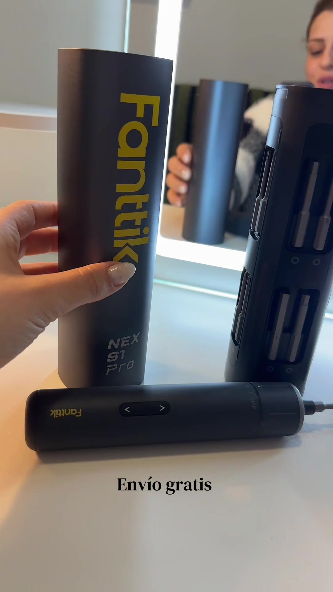 TikTok post by @sultana_guliz_shop_ar for Fanttik. Caption reads: Fanttik – مفك براغي كهربائي أنيق وصغير الحجم،....