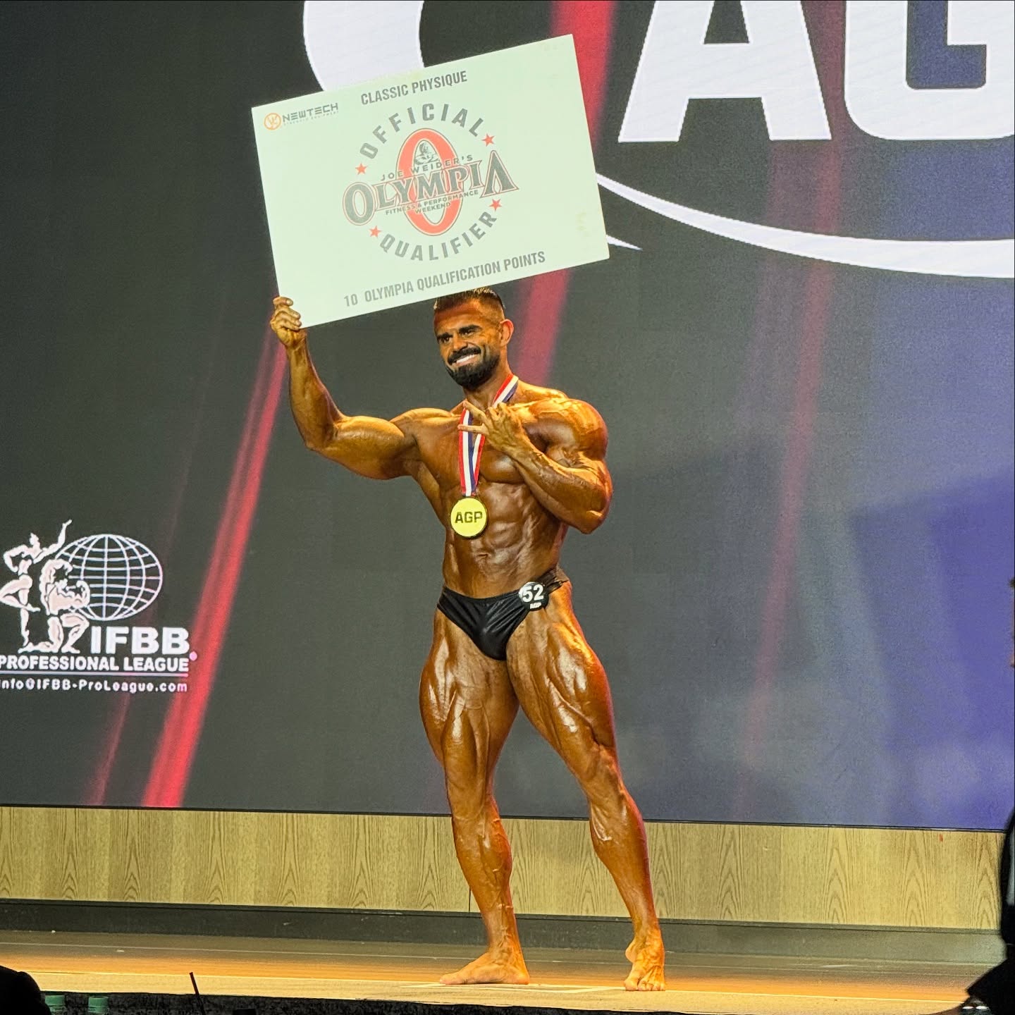 Instagram post by @thegealaks for Scitec Nutrition. Caption reads: 2x AGP PRO CHAMP
1/2 done ✅

Coach....