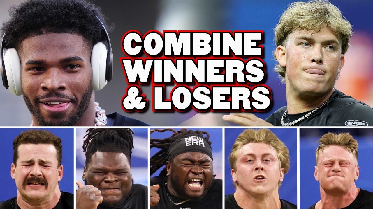 YouTube post by @thatsgoodsports for Ridge. Caption reads: The Real Winners & Losers from the NFL Combine.