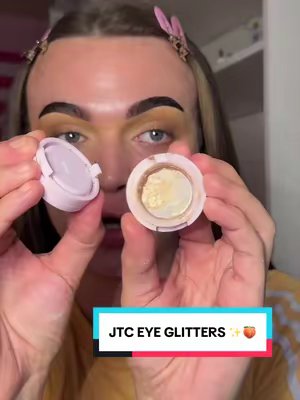 TikTok post by @glambyprez3 for Jordana Ticia Cosmetics. Caption reads: @Jordana Ticia #glitter #eyeshadow #makeup #mua....