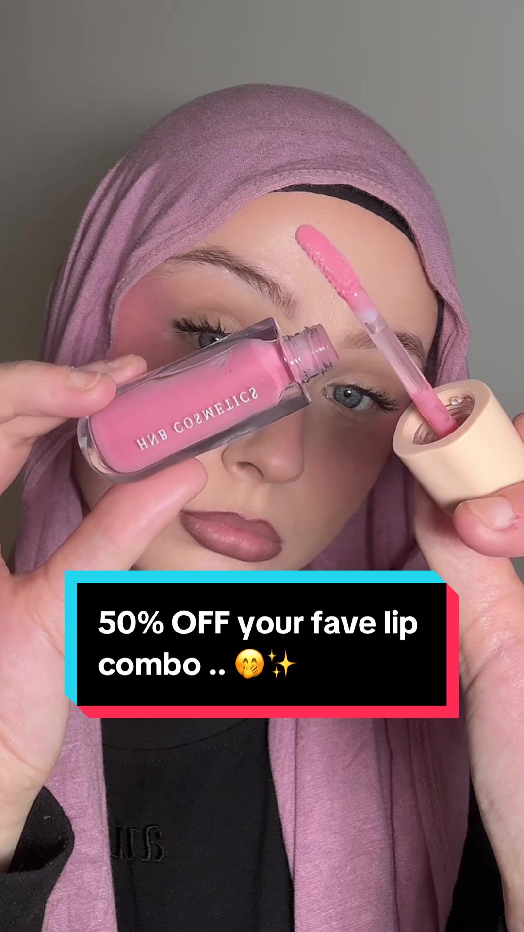 TikTok post by @aaliyaahx99 for HNB Cosmetics. Caption reads: [...] 💕😍 and you can grab your HNB Cosmetics Lip....