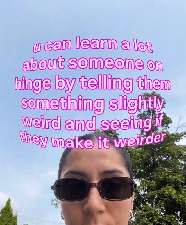 Instagram post by @sarcasm_only for Hinge. Caption reads: have to test the waters somehow 😂 @hinge....
