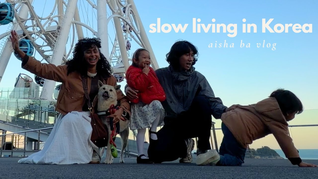 YouTube post by @AishaBa for Wishtrend. Caption reads: Slow Living in Korea | Family & Simple Joys in....