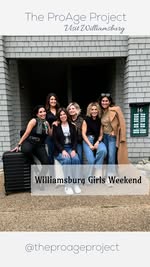 Instagram post by @evolvingover50 for Visit Williamsburg. Caption reads: Part one of our fabulous Williamsburg adventure is....