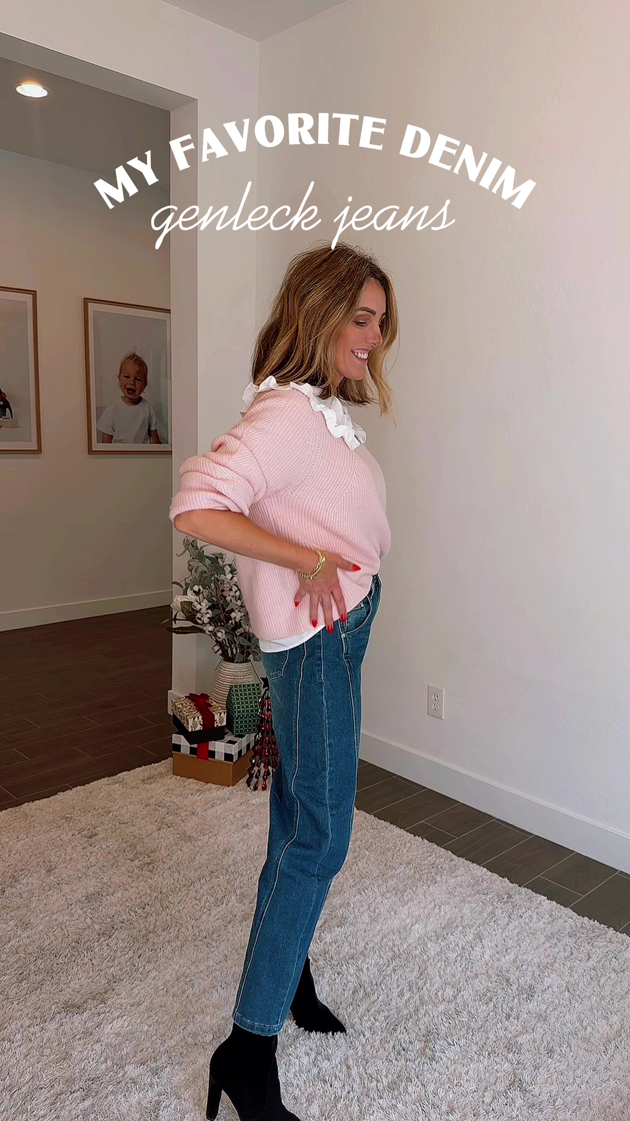 TikTok post by @sylwia_with_w_ for Genleck. Caption reads: Fav denim brand @Genleck  #denim #capsulewardrobe....