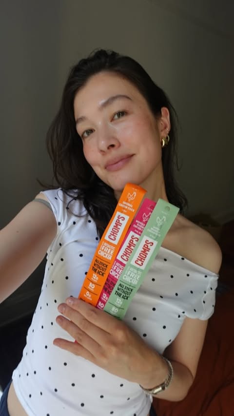Instagram post by @iamkouka for Chomps. Caption reads: [...] snack 💕 I’ve been keeping the new Chomps....