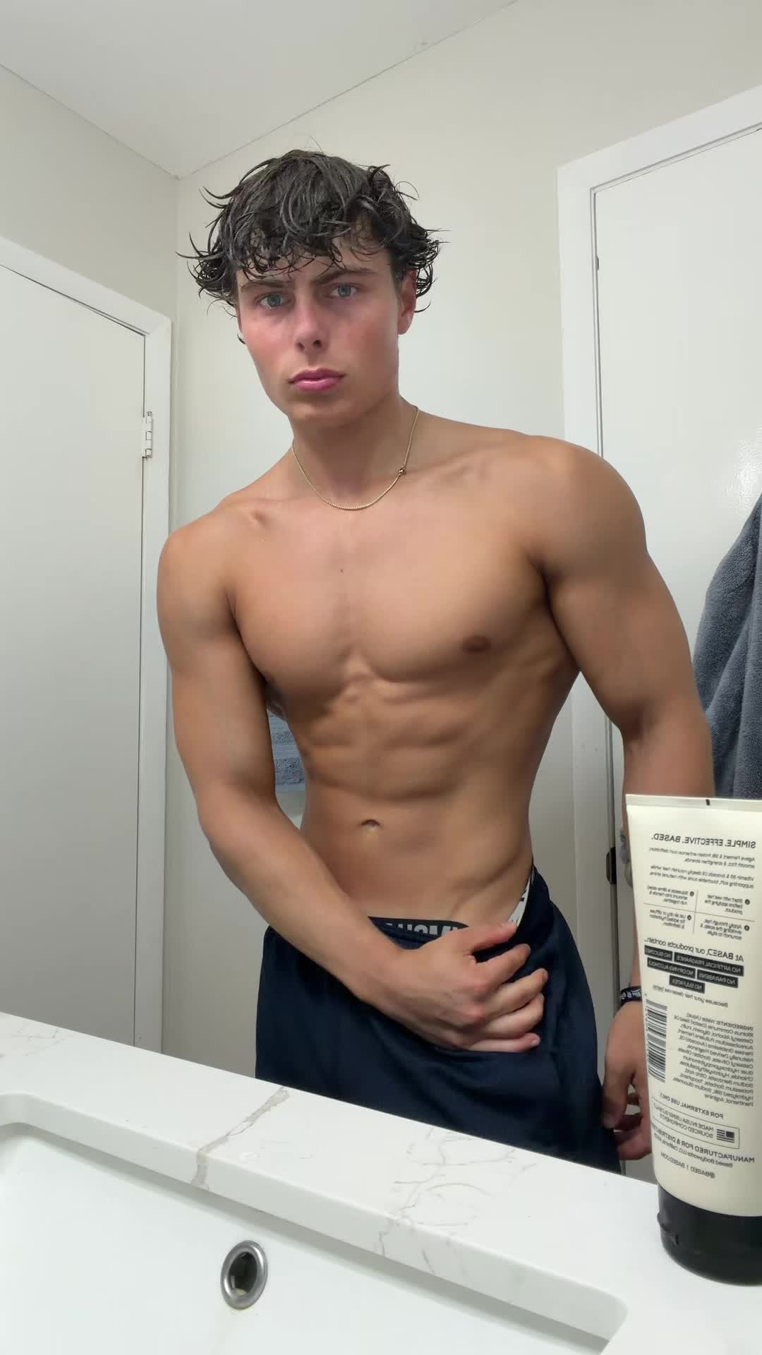 TikTok post by @tyrounsaville1 for Based BodyWorks. Caption reads: fixed my hair @BASED #gym #aesthetic #bodybuilding....