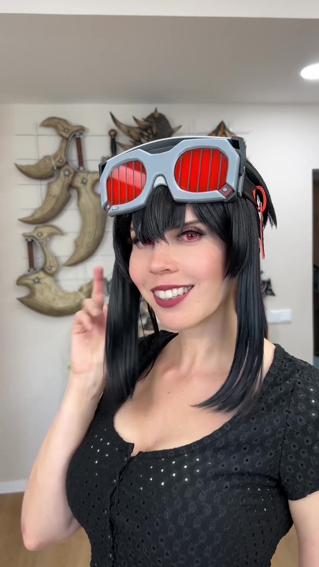TikTok post by @kamuicosplay for Zenless Zone Zero. Caption reads: [...] Does it fit me? 😊 AD | Download Zenless....