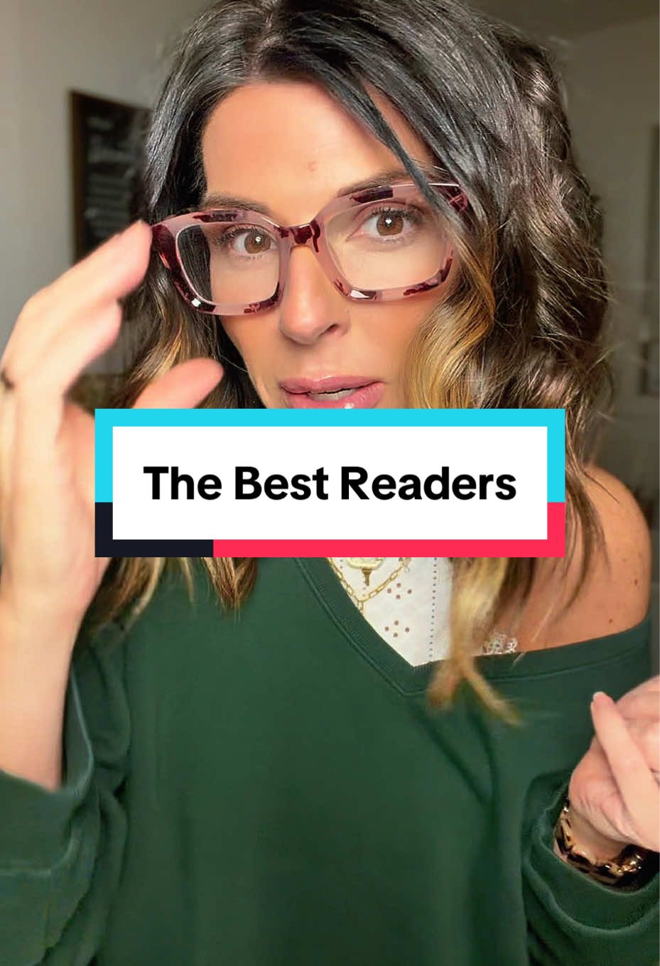 TikTok post by @d.morris80 for RESJOK Reading Glasses. Caption reads: [...] arm’s length), you need these. @RESJOK....