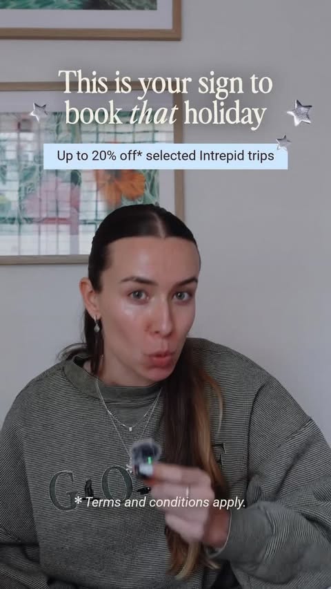 Instagram post by @sookeybrookey for Intrepid Travel. Caption reads: [...] June, so get in quick! *T&Cs apply....