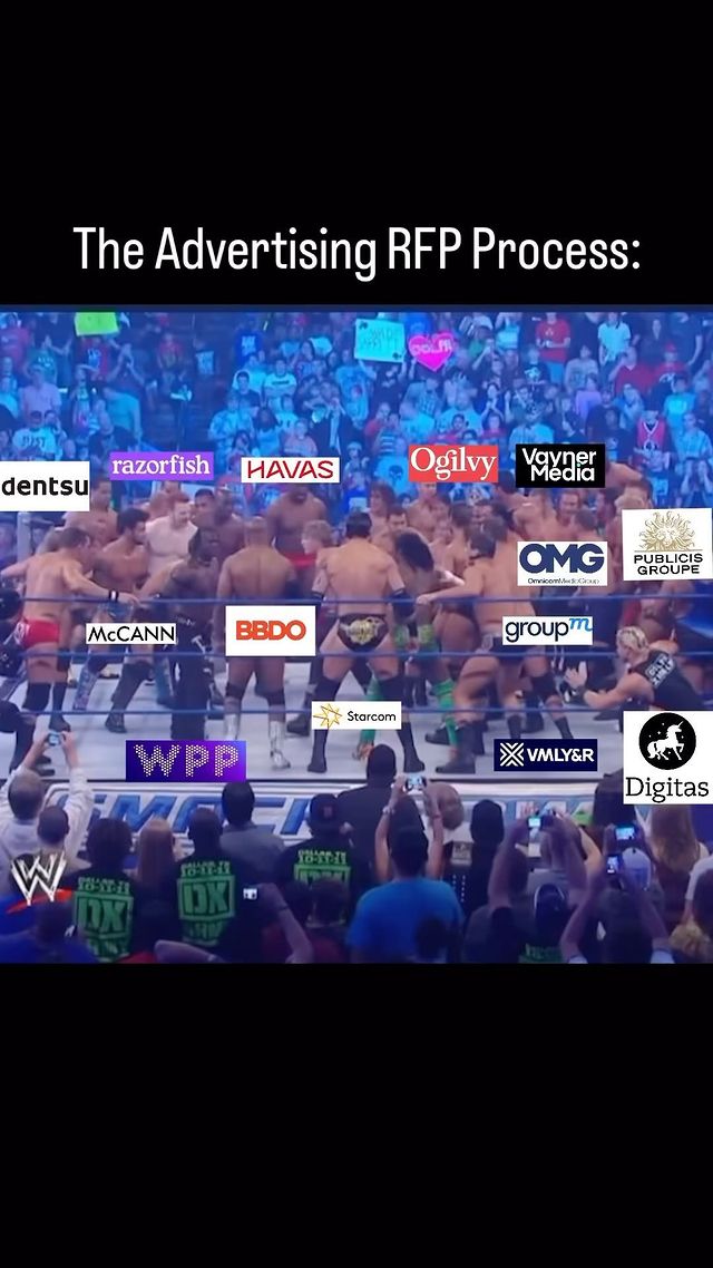 Instagram post by @agencyprobs for Ogilvy. Caption reads: Fighting Over Advertising 💰💵🤑
#adagency....