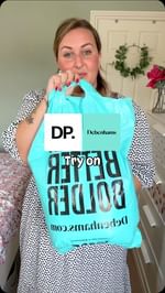 Instagram post by @christinaloves_clothes for Dorothy Perkins. Caption reads: @DorothyPerkins at @debenhams dress haul! 👗

Tell....