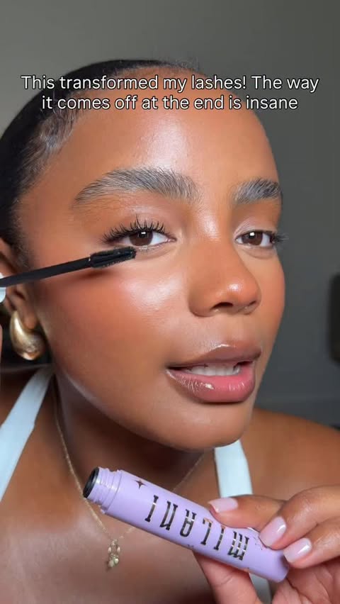 Instagram post by @itsjaynadavis for Milani Cosmetics. Caption reads: I’ve been loving @milanicosmetics mascara and this....