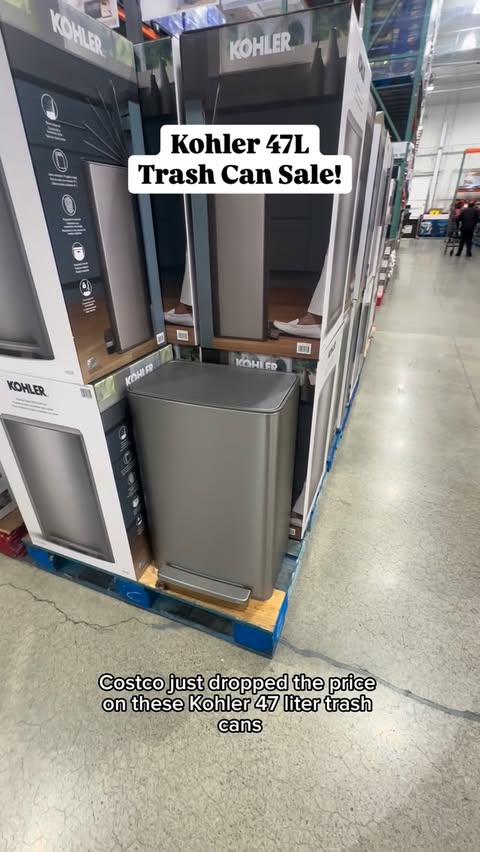Instagram post by @cozy_nestss for KOHLER. Caption reads: ✨ Kohler 47L Step Trash Can Sale at Costco!✨

✨....