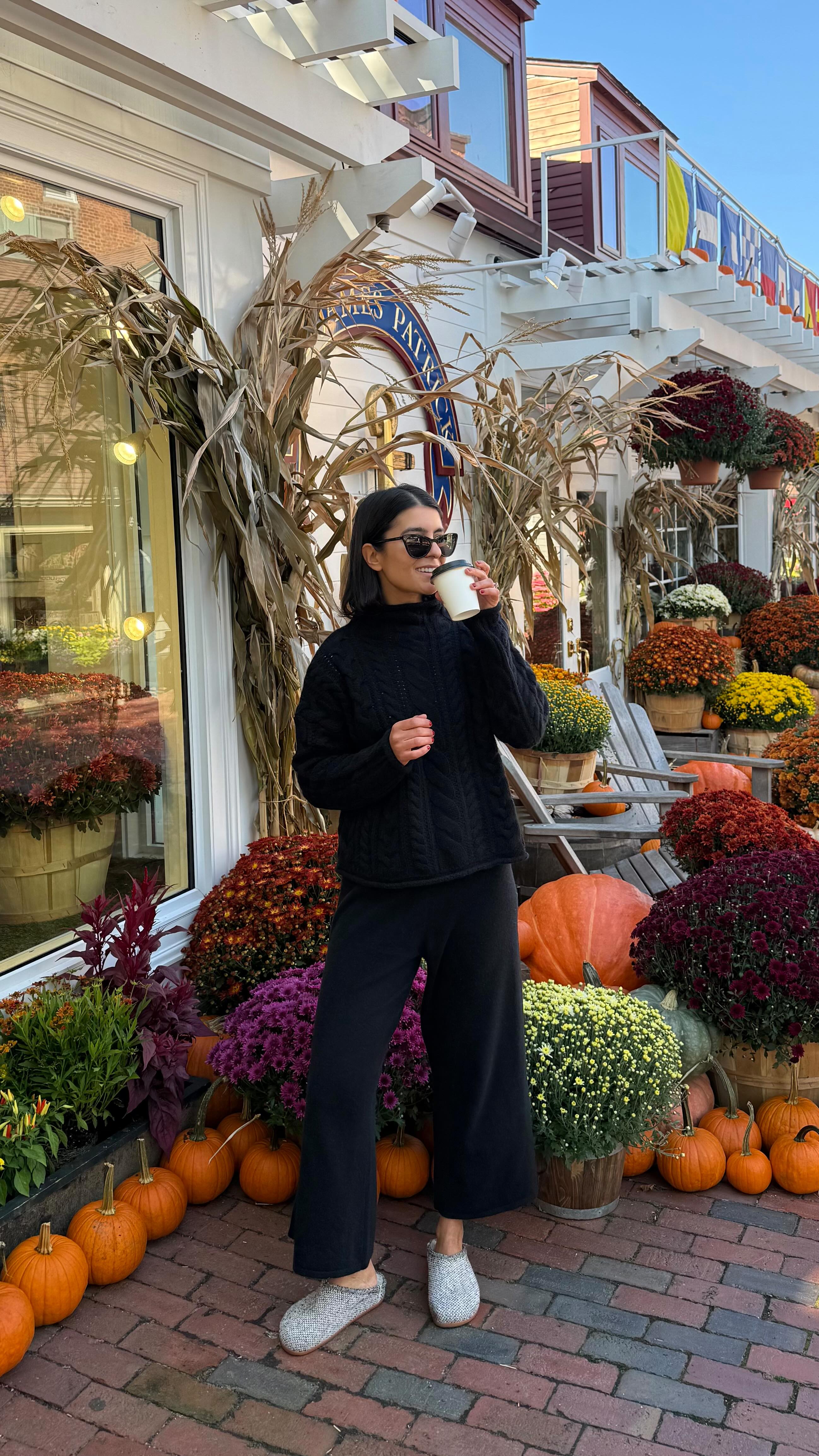 Instagram post by @aliki.carter for Garnet Hill. Caption reads: [...] cashmere pieces from @garnet.hill !....