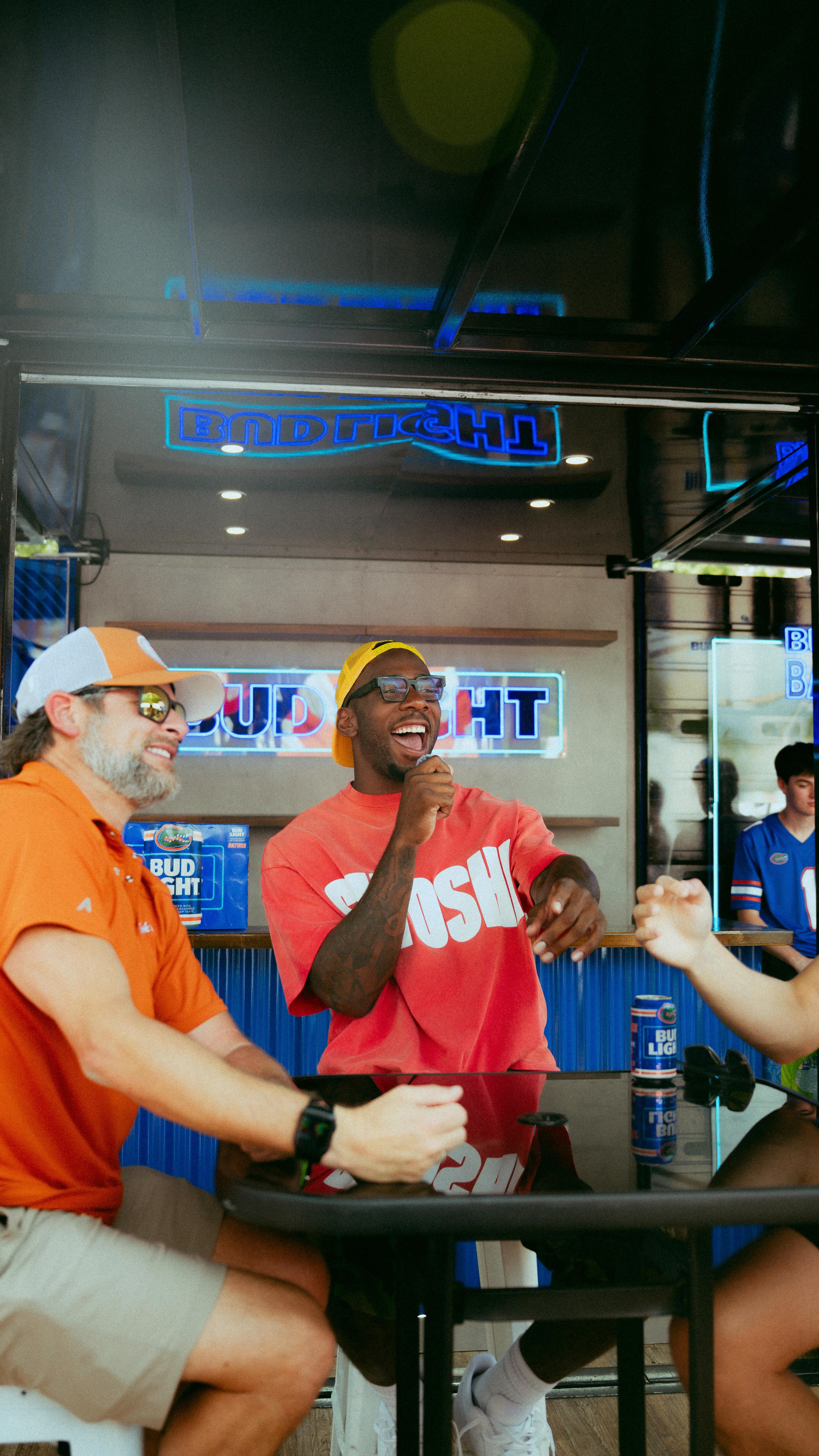 Instagram post by @goatfarmmedia for Bud Light. Caption reads: [...] fans to see what they would do for a....