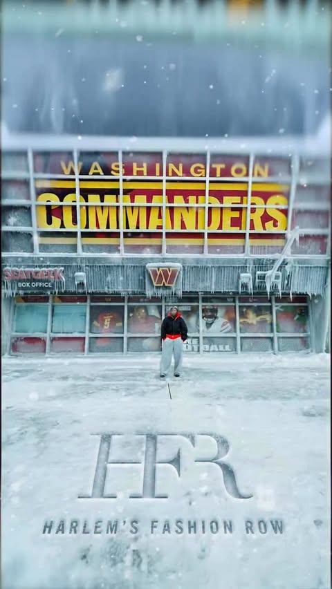 Instagram post by @monisolaaaa for Foot Locker. Caption reads: Pulling up to Commanders vs. Eagles, I didn’t just....