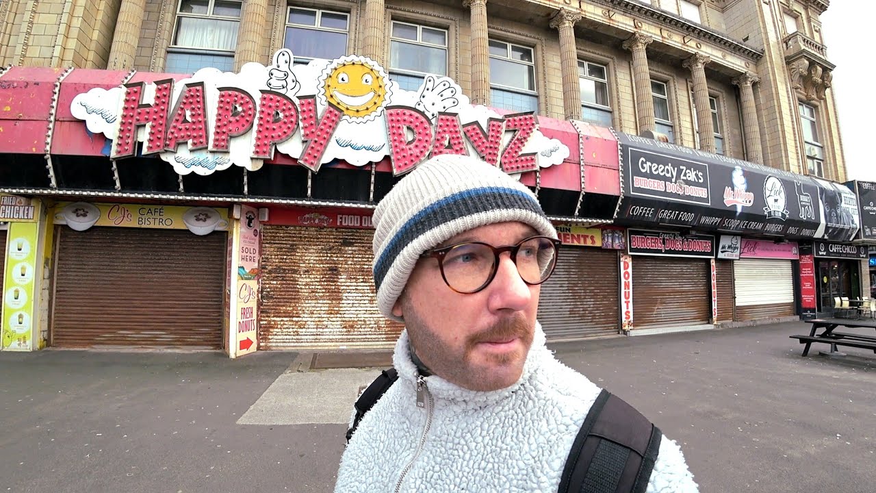 YouTube post by @honestplaces for Surfshark. Caption reads: this £16 Blackpool hotel turned me to alcohol!.