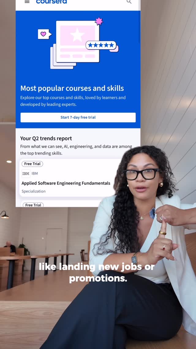 Instagram post by @careersbychris for Coursera. Caption reads: I’m gonna hold your hand when I say this… if....