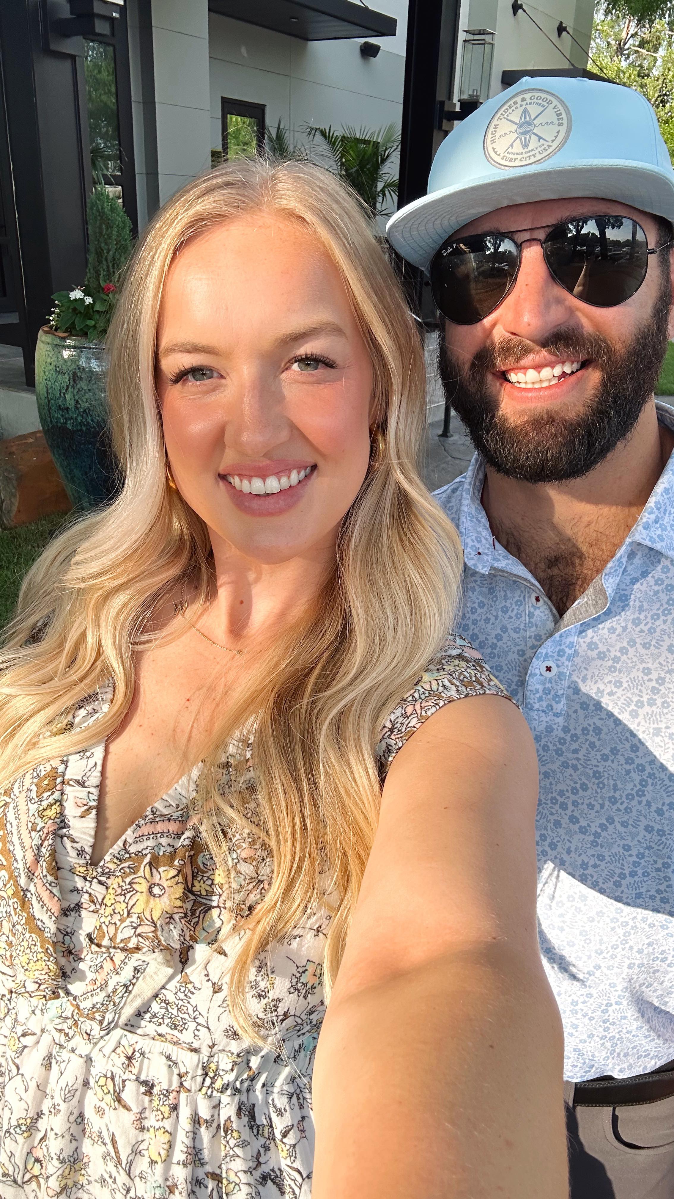 Instagram post by @savashey for Flag & Anthem. Caption reads: Date night with Dierks is always a good ole time....