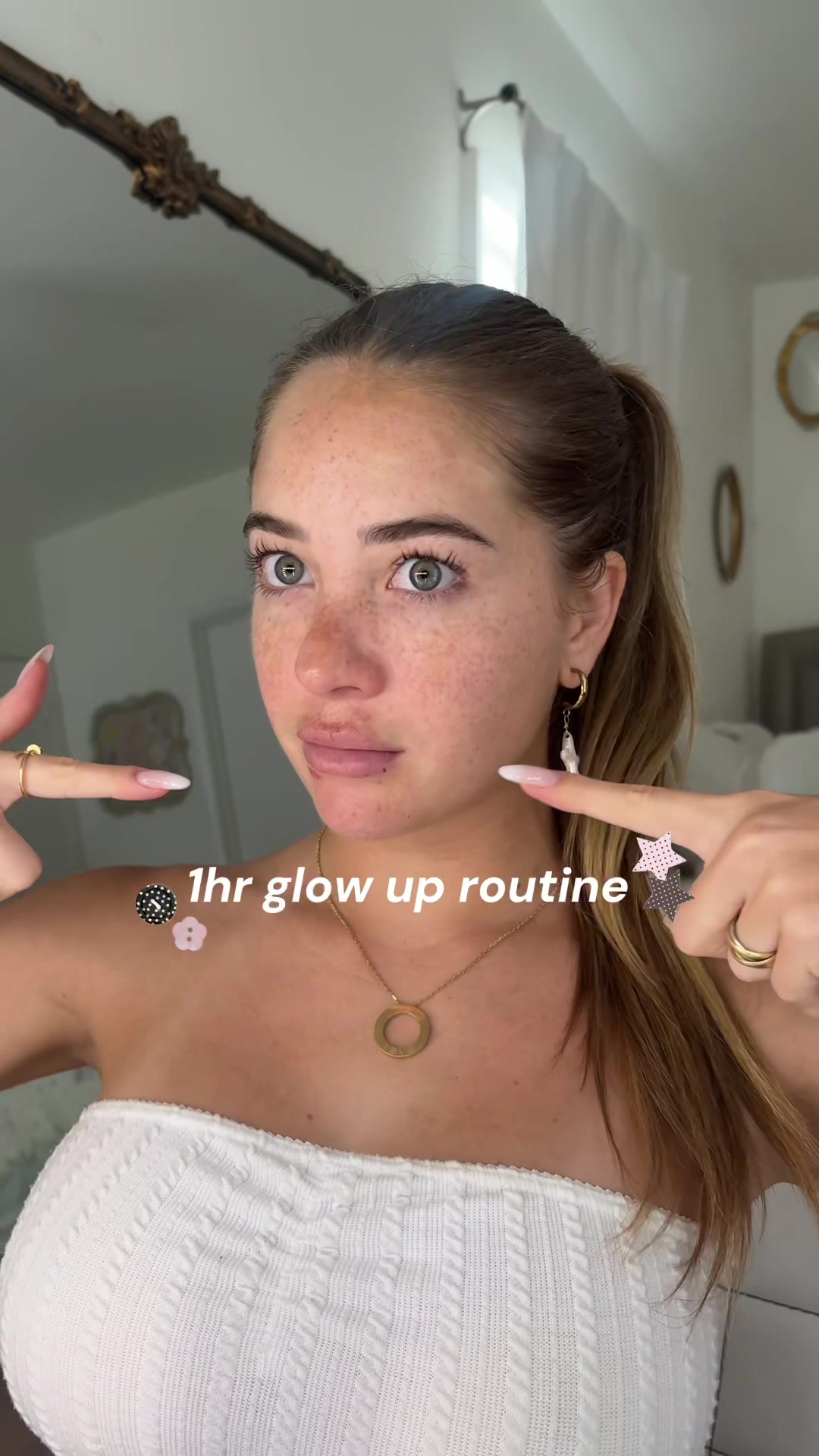 TikTok post by @isabellacjansen for Overnight Blowout. Caption reads: [...] look good) @Bondi Sands @OKAYLOVE @Overnight....