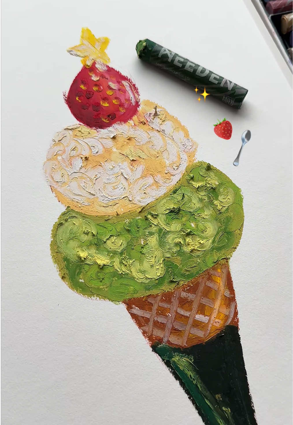 TikTok post by @happiness66655 for Meeden Art. Caption reads: [...] #TikTokShopBacktoSchool #meeden @MEEDENart.