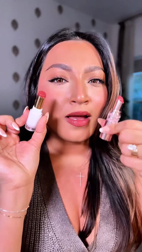 Instagram post by @retouchbyriya for Revlon. Caption reads: @revlon super lustrous glass shin balm in 008 Rum....