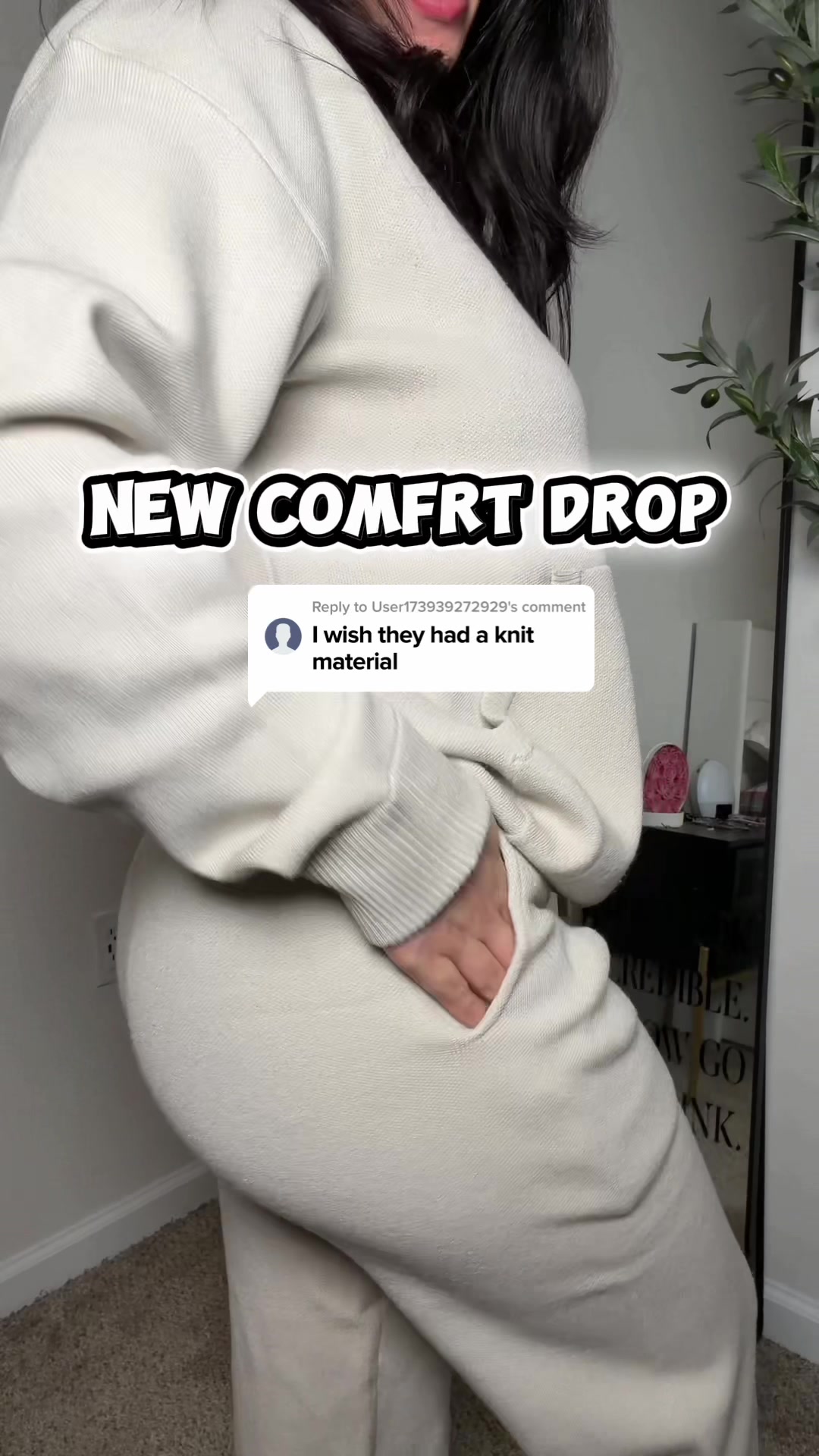 TikTok post by @taytighe for Comfrt. Caption reads: NEWEST COLLECTION @Comfrt.