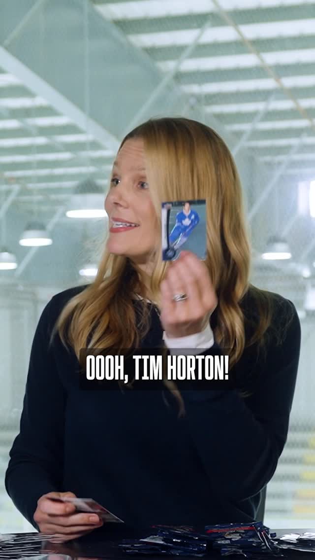 Instagram post by @sara.orlesky for Tim Hortons. Caption reads: It’s a new season and hockey cards are back at....