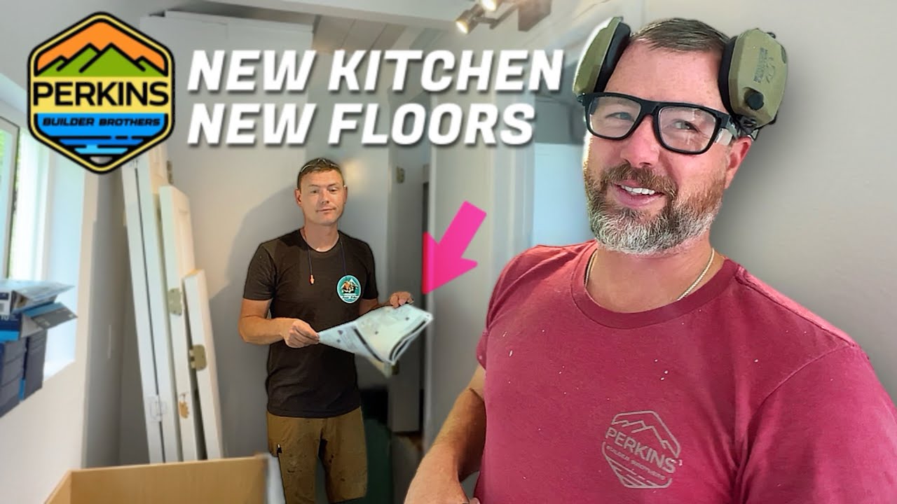 YouTube post by @PerkinsBuilderBrothers for Airbnb. Caption reads: We bought a RUN DOWN tiny home and rebuilt it! P3.