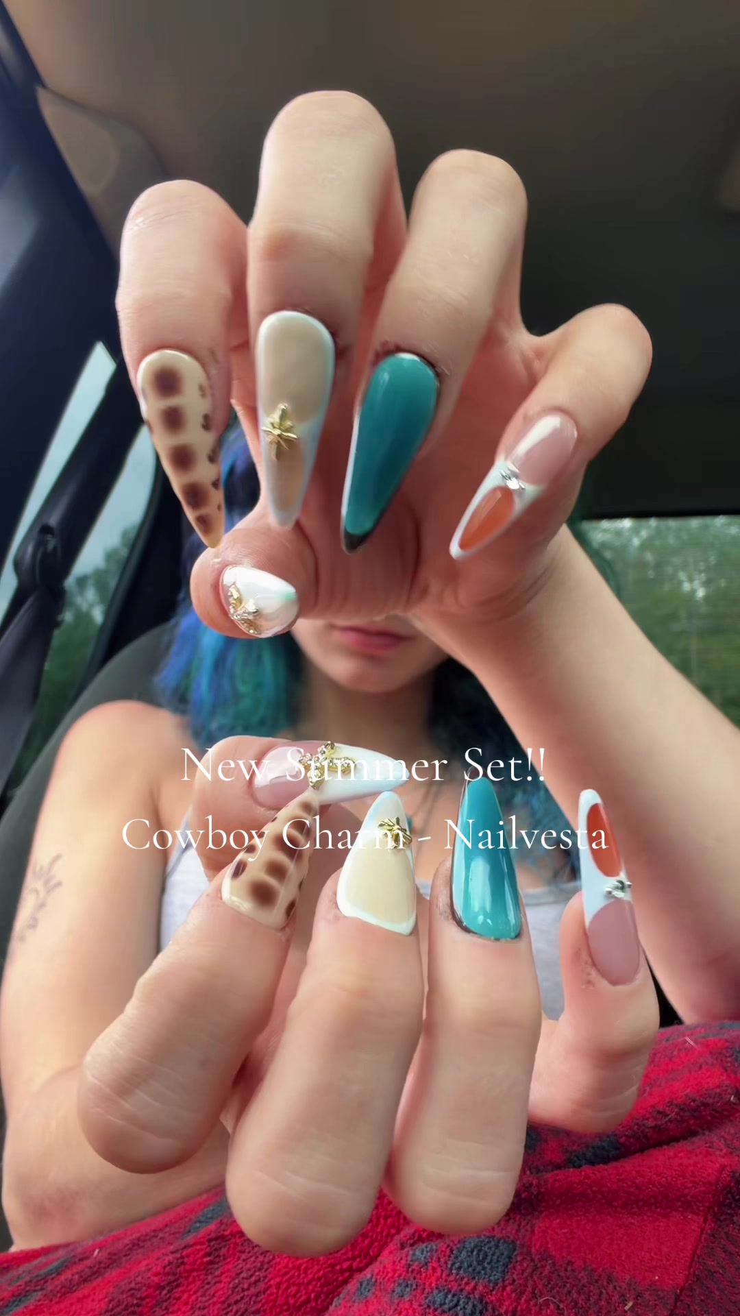 TikTok post by @diaryof.nessaswrld for Nailvesta. Caption reads: [...] i normally wear but they still gorggg....