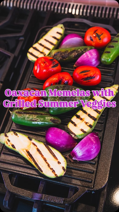 Instagram post by @chefrickmartinez for Lodge Cast Iron. Caption reads: The flavors of Oaxaca meet peak-summer produce in....