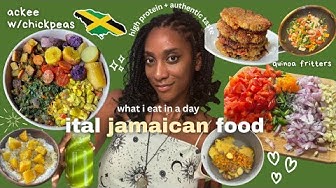 YouTube post by @italeatsandtreats for Herbal Vineyards. Caption reads: Vegan Jamaican What I eat in a Day | Ital food,....