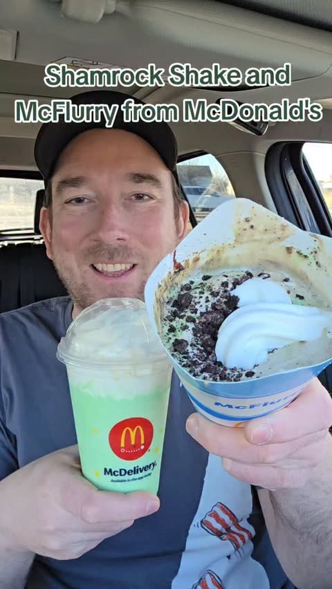 Instagram post by an influencer for McDonald's. Caption reads: [...] something magical about McDonald's and mint!....