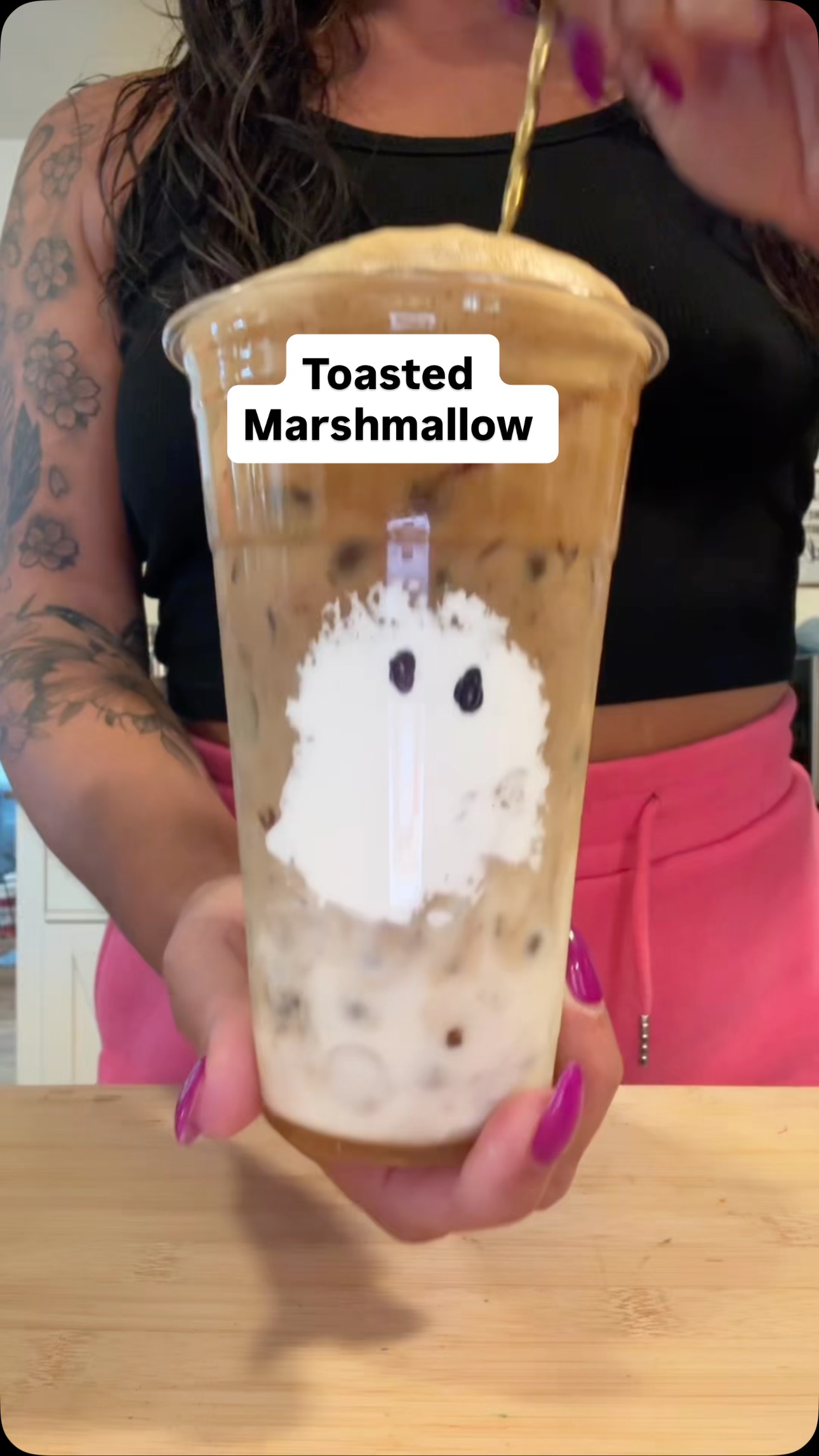 Instagram post by @missk613xo for Syruvia. Caption reads: Toasted Marshmallow Iced Latte! 

Check out all....