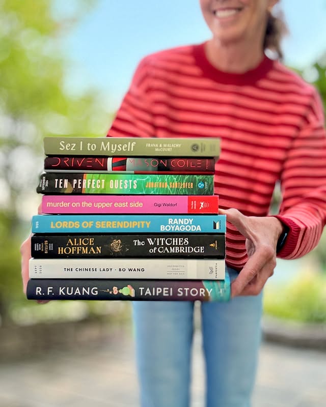 Instagram post by @suethebookie for Putnam Books. Caption reads: Yes, I’m wearing a sweater. It’s feeling like fall....